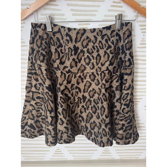 Free People Women’s Size 4 Small Leopard Cheetah Fit n Flare Skirt - Picture 4 of 5